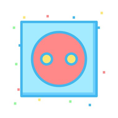 Renkli noktalar beyaz zemin üzerine kırmızı ve mavi soket