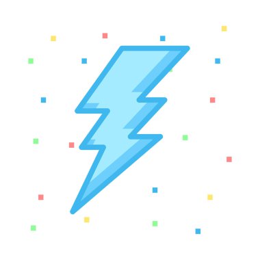 Renkli noktalar beyaz zemin üzerine mavi flaş 