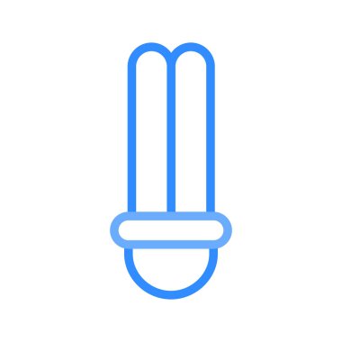 Uzun lamba beyaz arka plan üzerinde izole mavi anahat