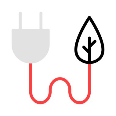 enerji kavramı satırı simgesi, vektör çizim