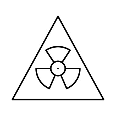 İnce çizgi üçgen radyoaktif imza izole üzerinde beyaz arka plan