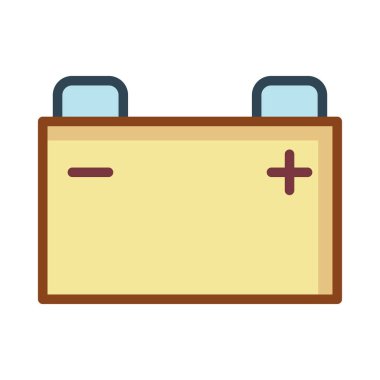 Beyaz arka plan üzerinde izole sarı ve mavi akümülatör