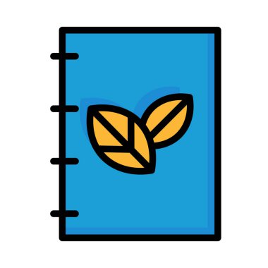 Mavi kitap beyaz arka plan üzerinde izole sarı yaprakları ile