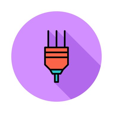 Beyaz arka planda daireye Üçlü fiş