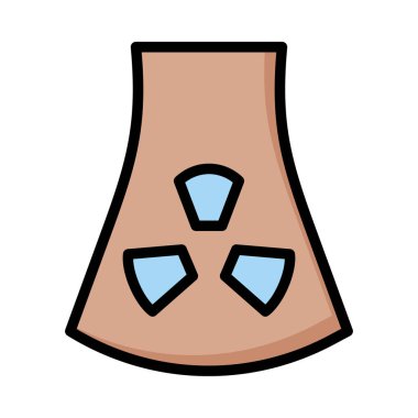 Beyaz arka plan üzerinde izole kahverengi radyoaktif baca