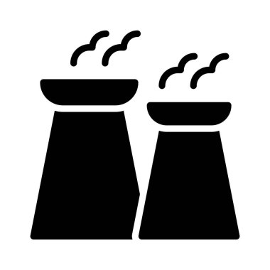 siyah glif yasaktır bacalar beyaz arka plan üzerinde izole çalışma fabrikası 