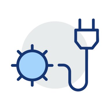 Güneş beyaz arka plan üzerinde izole gri ve mavi renkler için bağlanma