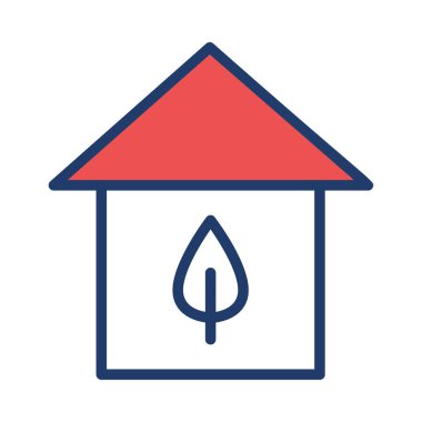 Beyaz arka plan üzerinde izole basit Eko ev