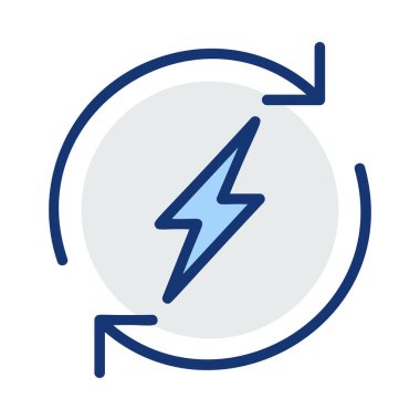 Beyaz arka plan üzerinde izole mavi ve gri renklerde oklar ile flash