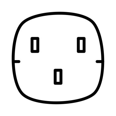 Siyah anahat yuvarlak beyaz arka plan üzerinde izole soket