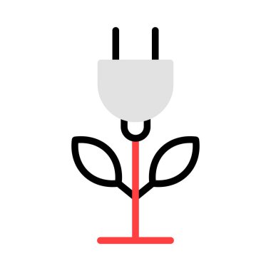 enerji kavramı satırı simgesi, vektör çizim