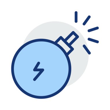 Lamba ampul beyaz arka plan üzerinde izole mavi ve gri renklerde flash ile