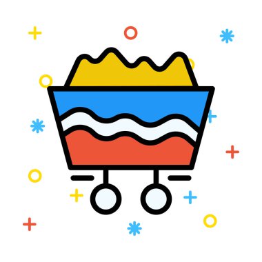 Kum renkli semboller ile beyaz arka plan üzerinde taşıma