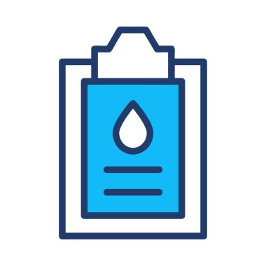 Basit mavi tabak kağıt ve beyaz arka plan üzerinde izole damla