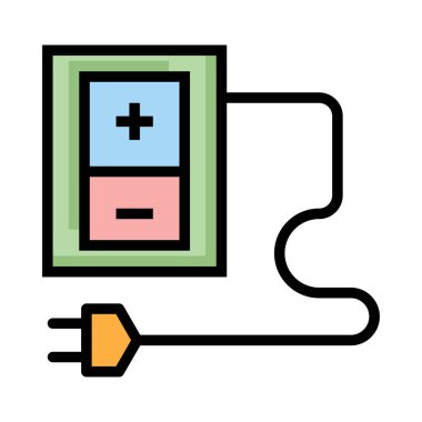 Beyaz arka plan üzerinde izole renkli uzatma kablosu