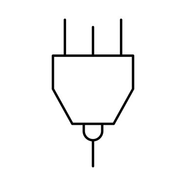 Beyaz arka plan üzerinde izole ince çizgi Üçlü fiş