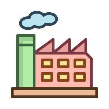 Beyaz arka plan üzerinde izole yeşil ve pembe fabrika