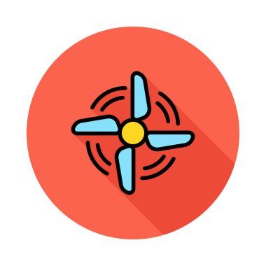 Beyaz zemin üzerinde bir dairede küçük çalışma fan