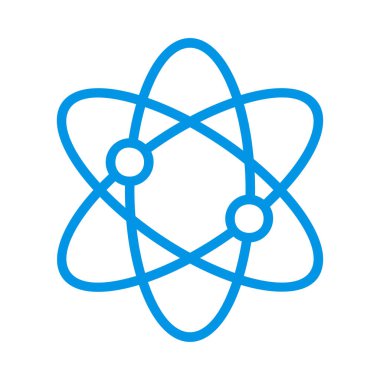 Beyaz arkaplanda izole edilmiş atom  