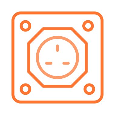 Beyaz arka plan üzerinde izole anahat turuncu soket