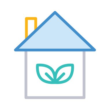 Beyaz arka plan üzerinde izole çizgi stili Eko ev