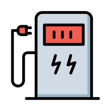 Beyaz arka plan üzerinde izole fiş ile gri ve kırmızı dönüştürücü