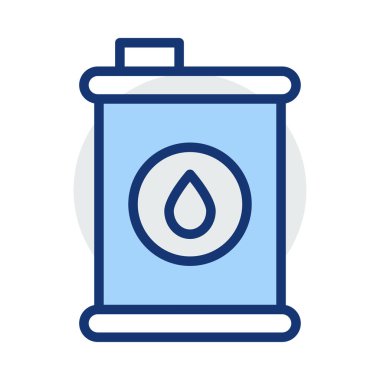 Beyaz arka plan üzerinde izole mavi ve gri renklerde yakıt istasyonu