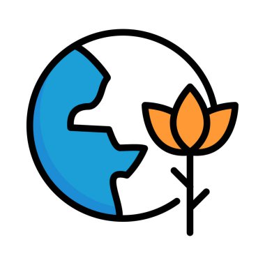 Gezegen üzerinde beyaz arka plan izole sarı çiçek