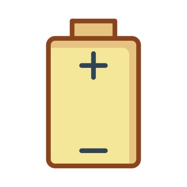 sarı pil beyaz arkaplanda izole edildi