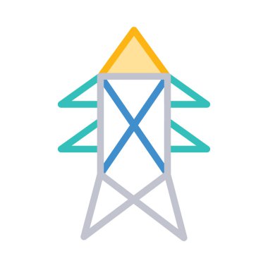 Beyaz arka plan üzerinde izole çizgi stili büyük güç hattı