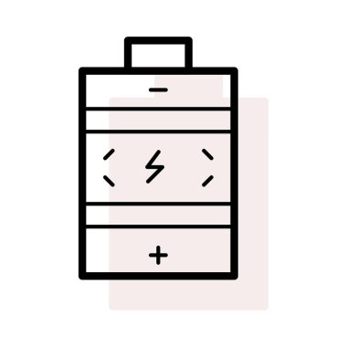 Büyük akümülatör bej gölge beyaz zemin üzerine izole