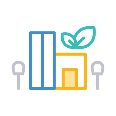 Beyaz arka plan üzerinde izole basit Eko fabrika