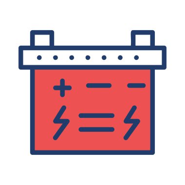 Beyaz arka plan üzerinde izole kırmızı geniş batarya