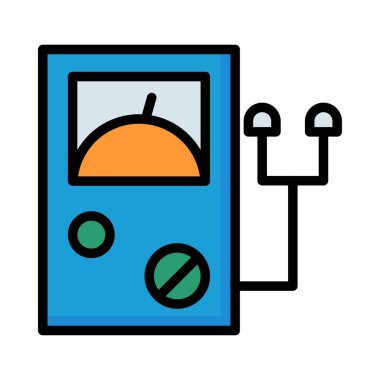 Beyaz arka plan üzerinde izole renkli gerilim ölçer