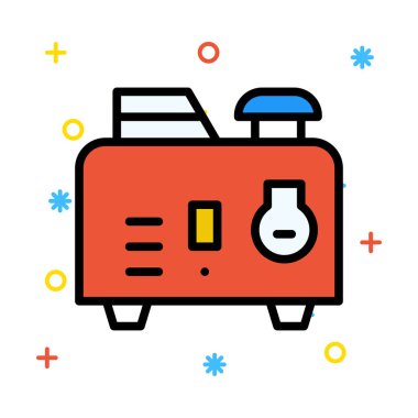 Renkli semboller beyaz zemin üzerine kırmızı dönüştürücü