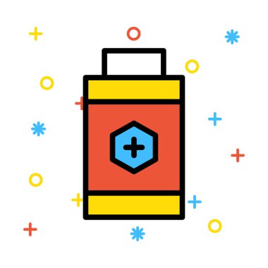 USB flash renkli semboller ile beyaz arka plan üzerinde artı işareti ile