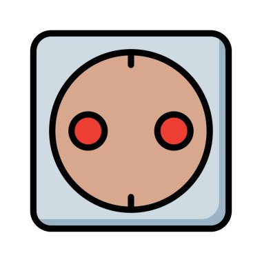 Beyaz arka plan üzerinde izole kahverengi, kırmızı ve gri soketi