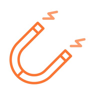 Beyaz arka plan üzerinde izole anahat turuncu mıknatıs