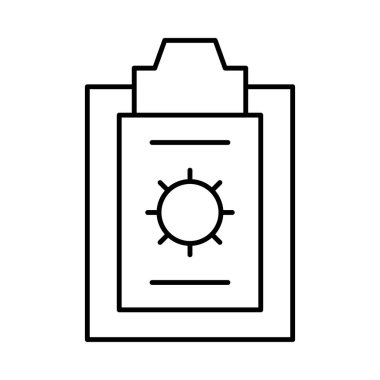 Beyaz arka plan üzerinde izole ince çizgi güneş yakıt istasyonu