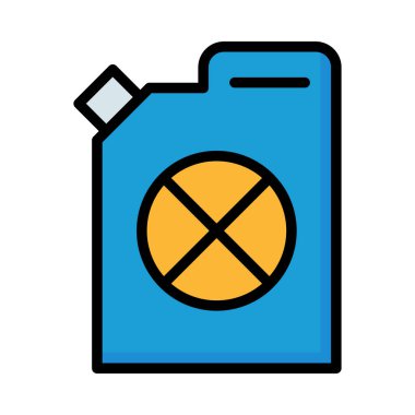 Beyaz arka plan üzerinde izole sarı durak simgesiyle mavi teneke kutu