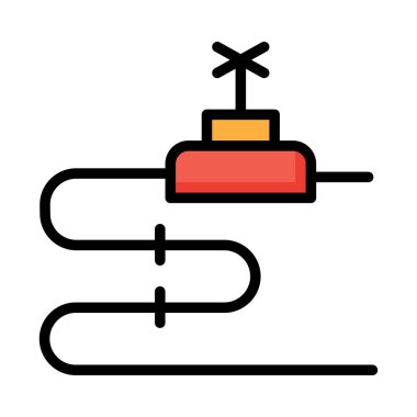 Beyaz arka plan üzerinde izole kırmızı ve turuncu enerji hattı