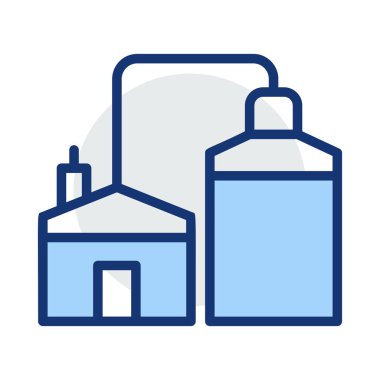 Eko ev konsepti beyaz arka plan üzerinde izole mavi ve gri renklerde