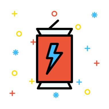 Akümülatör renkli semboller ile beyaz arka plan üzerinde flash ile