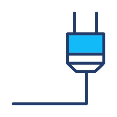 Beyaz arka plan üzerinde izole mavi fiş