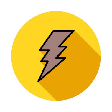 Şimşek düz simgesi, vektör illüstrasyonu