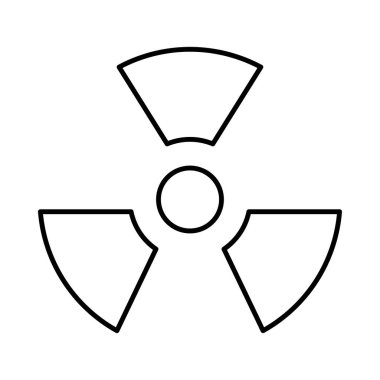 İnce çizgi radyoaktif sembol beyaz arka plan üzerinde izole