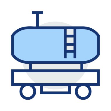 Beyaz arka plan üzerinde izole gri ve mavi renklerde yakıt ile taşıma