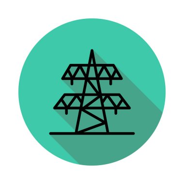 Beyaz zemin üzerinde bir dairede güç hattı