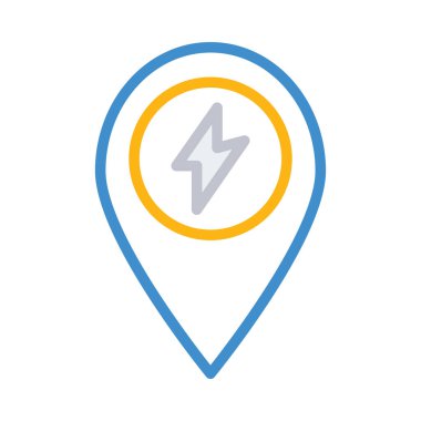 Çizgi stili konumu harita işareti beyaz arka plan üzerinde izole