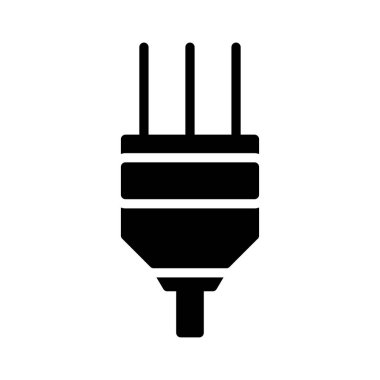 Beyaz arka plan üzerinde izole glif Üçlü fiş